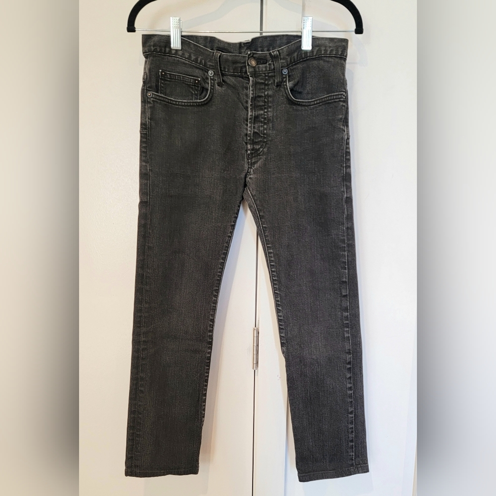 Christian DIOR HOMME Button Fly Skinny Jeans MEN Charcoal Size 30 Made in Italy